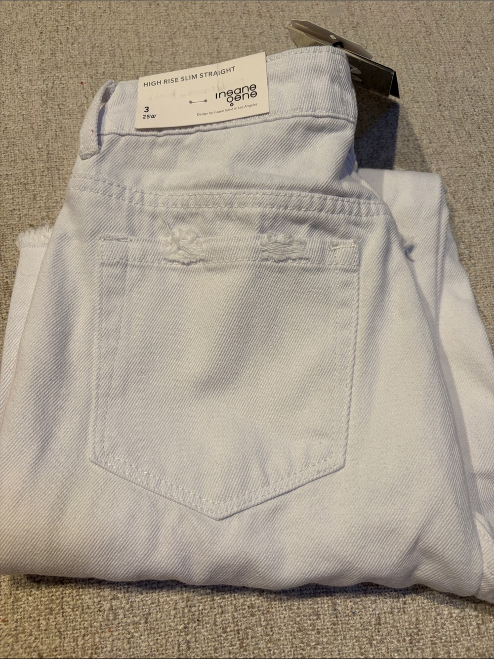 insane gene High-Rise Slim Straight Jeans in White - Women